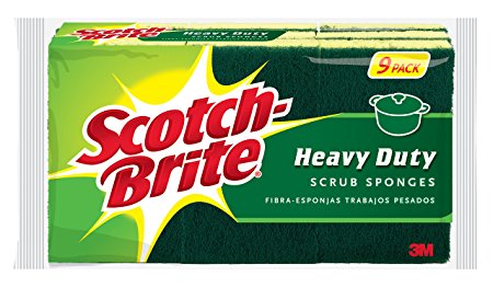 Scotch-Brite Heavy Duty Scrub Sponge, 9-Sponges