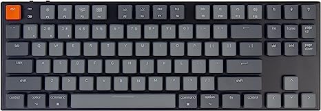 Keychron K1, Tenkeyless Layout 87 Keys Ultra-Slim Bluetooth Wireless/USB Wired Mechanical Keyboard with Low-Profile Gateron Red Switch White LED Backlight Compatible with Mac Windows-Version 5