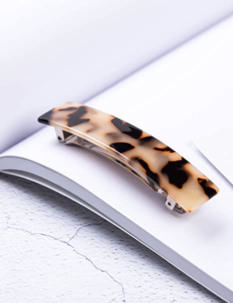 Prettyou Handmade Celluloid French Design Tortoise Shell Oblong Luxury Fashion Accessories Hair Clip Claw for Women