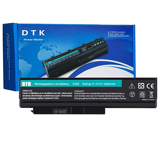 DTK Laptop Battery for Lenovo 0A36281 0A36282 0A36283 0A36305 0A36306 0A36307 ThinkPAd X220 X220i X230 X230i (6-Cell 5200mAh 11.1V)