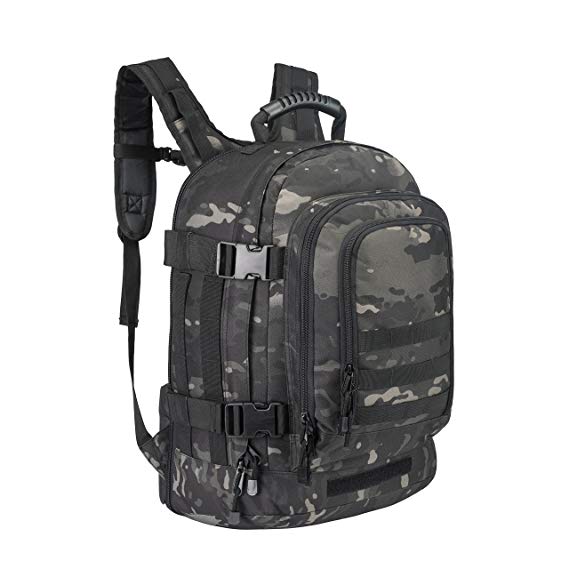 PANS Military Outdoor Backpack,School Backpack,Tactical Expandable 3-Day Travel Bag,Waterproof,Large,Molle System for Travel,School,Work,Camping,Hunting,Trekking and Hiking