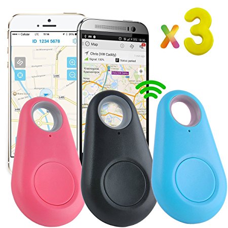 GBD 3PCS Mini Wireless Smart Finder GPS Locator Anti-lost Sensor Remote Shutter GPS Seeker Alarm Bluetooth4.0 Tracker for Phone Kids Pets Bag Wallet Keys (Random color)