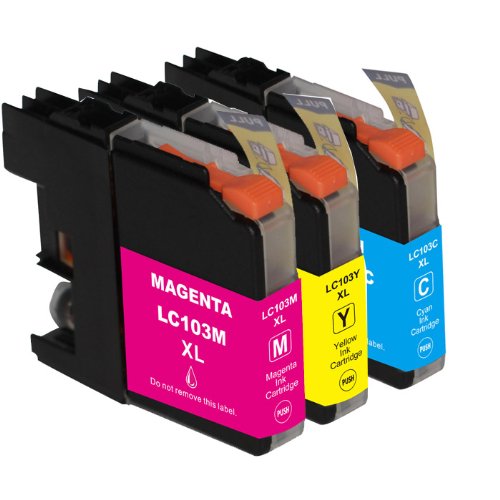 HI-VISION 3 Packs Compatible Brother LC-103 LC103 XL High Yield Cyan,Yellow,Magenta Ink Cartridges Replacement for DCP-J152W,MFC-J245,J285DW,J450DW,J470DW,J475DW,J650DW,J870DW,J875DW Printer