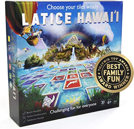 Latice Hawaii Strategy Board Game - The Award-Winning Smart New Kickstarter Game for Adults and Kids. Intelligent Fun for Friends and The Whole Family.