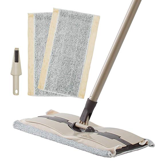 Eyliden Microfiber Mop with 2 Free Microfiber Cloth Refills and 1 Dirt Removal Scrubber