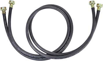 Whirlpool 8212641RP 5-Feet Black Rubber Washer Inlet Hose, 2 Pack