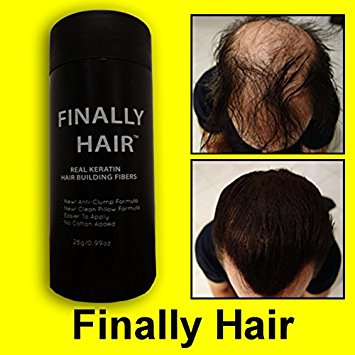 Hair Building Fibers Medium Brown Hair Loss Concealer Fiber 28 Gram .99oz Refillable Bottle by Finally Hair (Medium Brown)