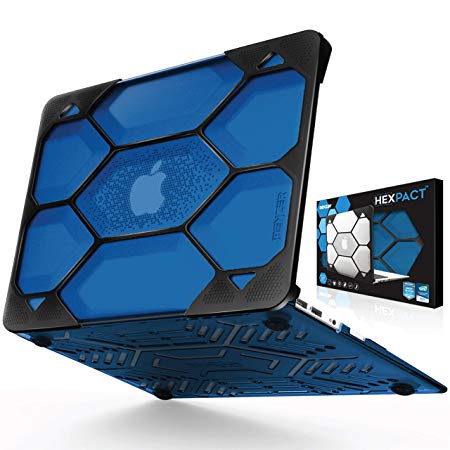 iBenzer Hexpact MacBook Air 13 Inch Case, Heavy Duty Protective Hard Case Shell Cover for Apple MacBook Air 13 A1369 A1466 NO Touch ID, Crystal Blue LC-HPE-A13CYBL