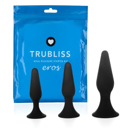 TruBliss Eros Premium Silicone Butt Plug and Anal Starter Kit Excellent Sex Toy for Experienced Users and Beginners 100 Medical Grade Silicone
