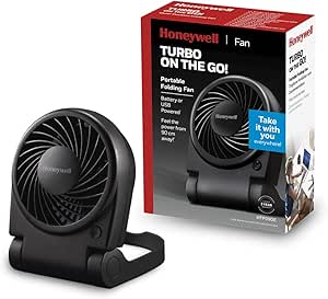 Honeywell Ventilateur Turbo on the Go! (compact, portable, pliant, individuel, alimenté par USB) HTF090E