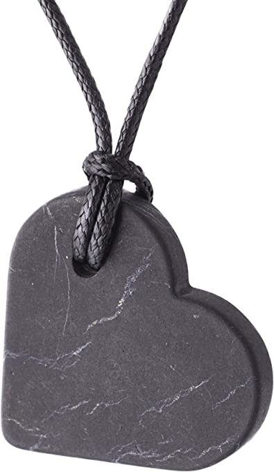 Keled Rocks Shungite Pendant Necklace Raw Stone Heart