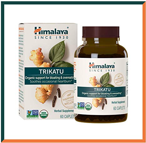 Himalaya Trikatu with Ginger & Long Pepper | Helps in Gas, Bloating & Indigestion Relief | USDA Certified | Supports Nutrient Absorption | 1 Cap = 3787 Powder Equiv, 690 mg 60 Caps (Trikatu (Premium))