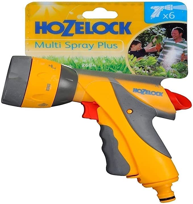 Hozelock Ltd 2684P0000 2684P8000 Multi Spray Plus Gun with 2185 Connector, Grey, Red, Yellow
