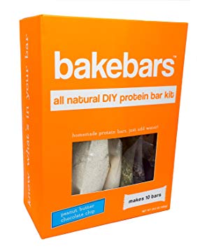 bakebars All-Natural Protein Bar Kit - PB Choc Chip - Includes Pre-Measured, Macro-Friendly Ingredients for 10 Nutrition Bars - Soy, Gluten & Dairy Free - Healthy Snack with Nutrients, Flavor & Fiber