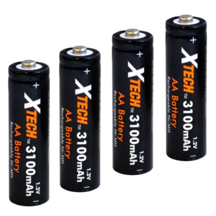 Xtech AA Ultra High-Capacity 3100mah Ni-MH Rechargeable Batteries (4 pack)