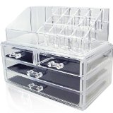 Ikee Design Acrylic Jewelry and Cosmetic Storage Display Boxes Two Pieces Set