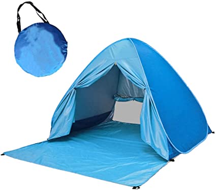 Sky Tower Pop Up Beach Tents Sun Shelter Portable Outdoors Family Baby Shade Tent Easy Setup UPF 50  Waterproof Windproof UV Protection Canopy Cabana with Carry Bag (1-3 Person)