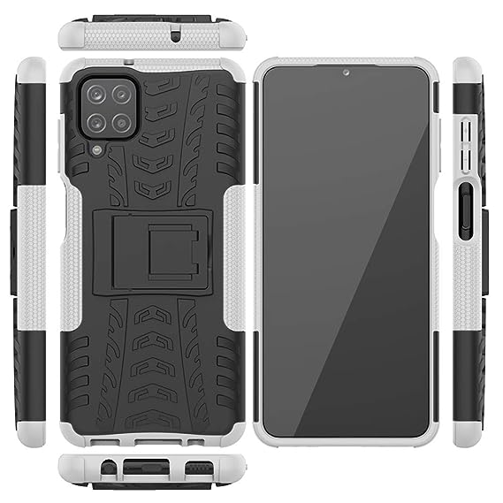 Case for Samsung Galaxy M12 Case Cover ,Case for Samsung SM-A125F/DSN Galaxy A12 2020 / SM-A125M/DS SM-A125F/DSN SM-A125F SM-A125M SM-A125N Case Shockproof Mobile Phone Case Stand White