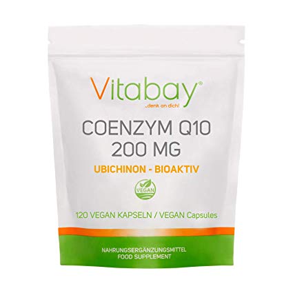 Coenzyme Q10 Ubichinon 200mg - 120 Vegan Capsules - High Dose - Energy, Stamina, Young, Healthy Skin - Cardiovascular System - Nerves - Immune System - Made in Germany