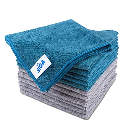MR. SIGA Microfiber Cleaning Cloth, Pack of 12, Size: 15.7" x 15.7"