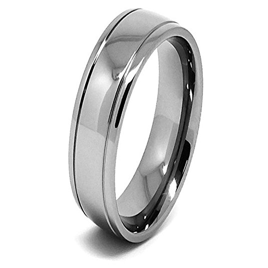 Ultra Thin 6mm Lightweight Titanium Double Grooved Wedding Band