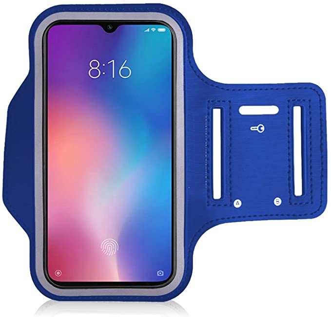 KP TECHNOLOGY Xiaomi Mi 9 Armband Case - for Running, Biking, Hiking, Canoeing, Walking, Horseback Riding and other Sports for Xiaomi Mi 9 (BLUE)