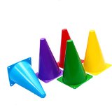Dazzling Toys Assorted Colors Plastic Indooroutdoor Flexible Cone Traffic Cones - Pack of 12 7 Inch Cones