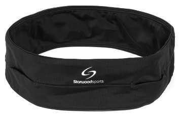 Running Belt - Waist Pack Belt - No Comfortable Straps Unlike Other Runners Belts, Fitness Belts or Hydration Belts - Great for Cell Phones - Black - Small - 4 Pockets
