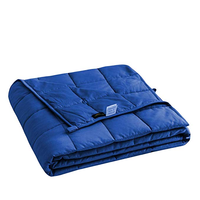 Cozynight Weighted Blanket 20Lbs (60''x80'',Royal Blue,Queen Size), Heavy Blanket with Weighted Glass Beads Release Stress and Give You a Deep Sleep in The Night
