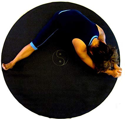 Sisyama Circle Round TAI-CHI YIN-YANG Yoga Mat Meditation Pilates 60" (Black)