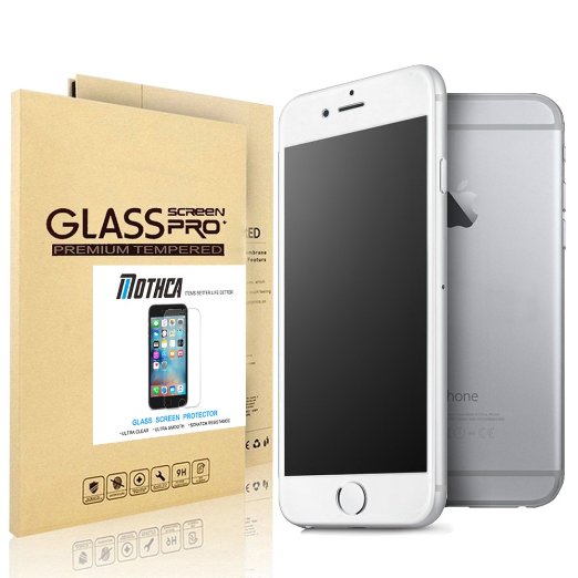 Mothca iPhone 6 6S Plus Screen Protector Matte Anti-Glare & Anti-Fingerprint 9H HD Clear Tempered Glass Film Smooth as Silk--Lifetime Replacements Warranty (iPhone 6/6s plus white)