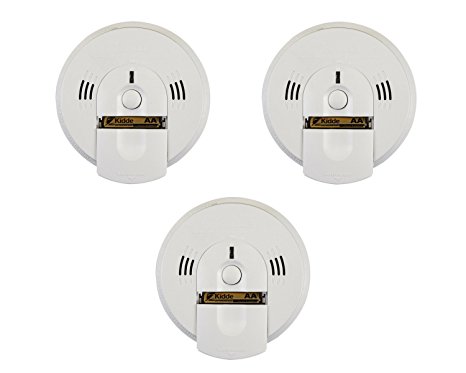 Kidde Battery-Operated(Not Hardwired) Combination Smoke/Carbon Monoxide Alarm with Voice Warning - 3 Pack