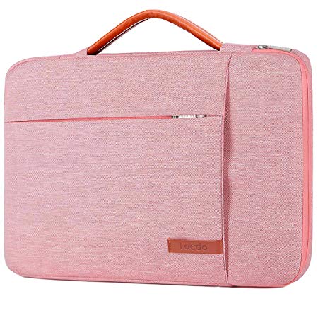 Lacdo 360° Protective Laptop Sleeve Case Briefcase Compatible 15.6 Inch Acer Aspire, Predator, Toshiba, Inspiron, ASUS P-Series, HP Pavilion, Chromebook Notebook Bag, Water Repellent, Pink