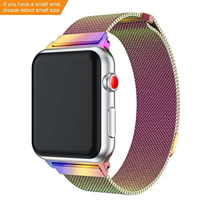 YaSpark Apple Watch Band 38mm/42mm, Milanese Loop Fully Magnetic Clasp Stainless Steel Mesh iWatch Bands for Apple Watch Series 3 Series 2 Series 1 Sport & Edition (S/L Size)