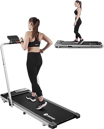 DeerRun 3 in 1 Folding Treadmills for Home, 3.0HP Powerful and Quiet Under Desk Treadmill, 300 lbs Capacity Foldable Walking Pad with Remote Control and Space Saving, Free Installation