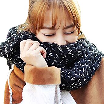 Chunky Cable Soft Mohair Knit Scarf Long Fluffy Wrap for Women Men in Winter FP02