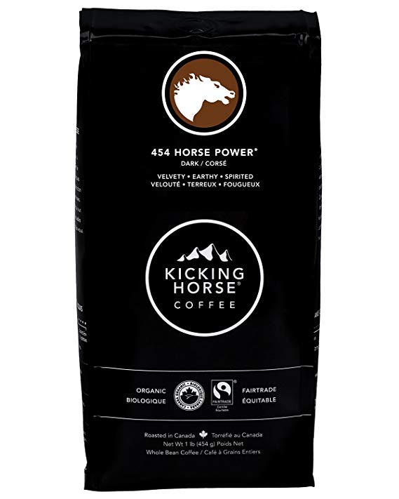 Kicking Horse Coffee, 454 Horse Power, Dark Roast, Whole Bean, 1 lb