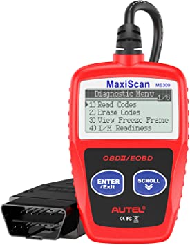 Autel MS309 OBD2 Scanner Check Engine Fault Code Reader, Read Codes Clear Codes, View Freeze Frame Data, I/M Readiness Smog Check CAN Diagnostic Scan Tool