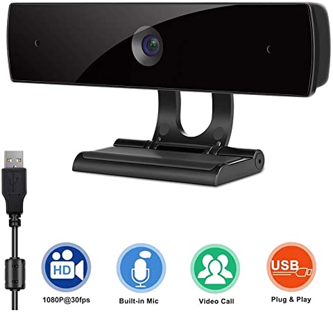 Webcam with Microphone,HD 1080P Webcam USB Computer Camera for Live Streaming Webcam,110 Degrees Wide-Angle 30fps for Laptop, Desktop, Conferencing, Video Chatting