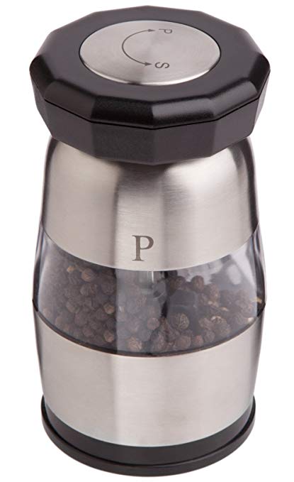 Ozeri Duo Ultra Salt and Pepper Mill and Grinder, Stainless Steel