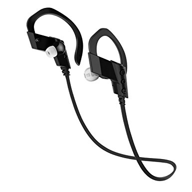 All Cart Wireless Bluetooth 4.1 Headphone Built in Mic, Sport Earhook Headset, Sweatproof Stereo Earphone (Black)