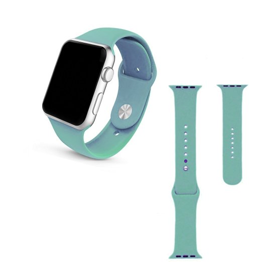 Apple watch band,Soft Silicone Sport Style Replacement for 38mm Apple Watch All Models ( 3 Pieces of Bands Included for 2 Lengths )