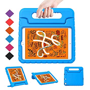 BMOUO Kids Case for New iPad Mini 5 2019 /iPad Mini 4 2015 - Light Weight Shockproof Protective Convertible Handle Stand Case Cover for Apple Mini 5th Generation 7.9" 2019 (Latest Model) - Blue