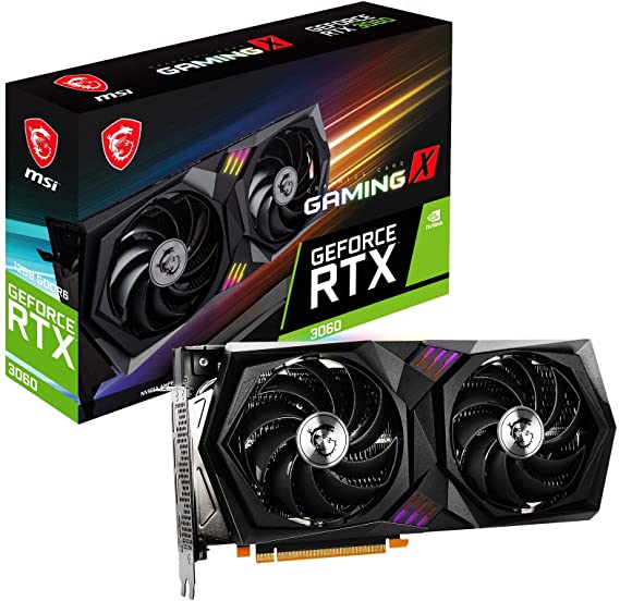 MSI Gaming GeForce RTX 3060 12GB 15 Gbps GDRR6 192-Bit HDMI/DP PCIe 4 Twin-Frozr Torx Fan Ampere RGB OC Graphics Card (RTX 3060 Gaming X 12G)