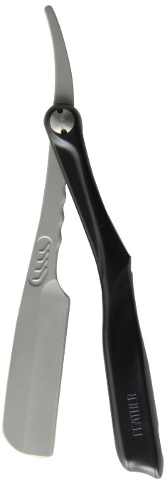 Feather SS Folding Handle Razor, Black