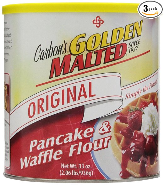 Golden Malted Pancake & Waffle Flour, Original, 33-Ounce Cans (Pack of 3)