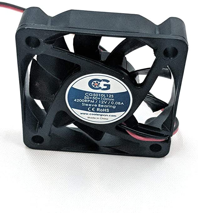 Coolerguys 50mm (50x50x10) 12v Fan CG5010L12S for Pi Devices, 3D Printers, and Arduinos