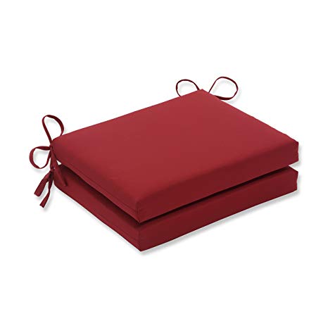 Pillow Perfect Indoor/Outdoor Red Solid Seat Cushion Squared, 2-Pack