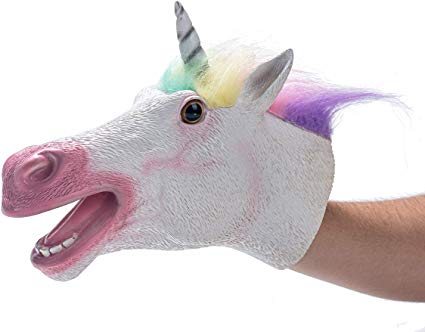 Yolococa Hand Puppet Toys,Soft Rubber Realistic Unicorn Head … (Unicorn)