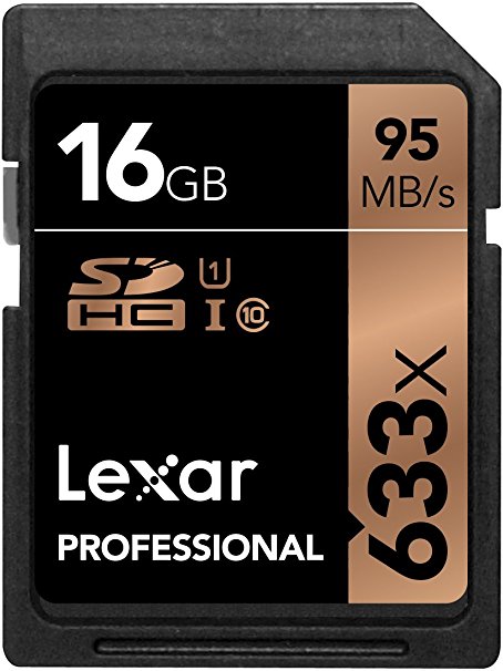 Lexar Professional 633x 16GB SDHC UHS-I/U1 Card (Up to 95MB/s Read) w/Image Rescue 5 Software - LSD16GCBNL633